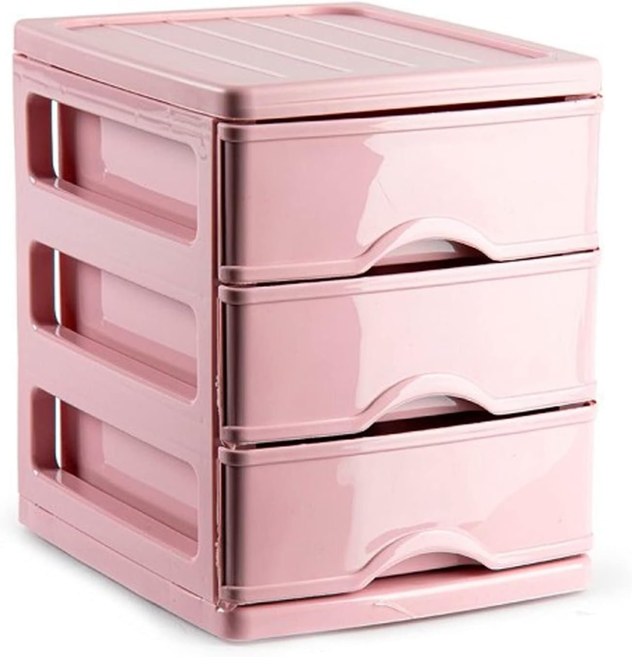 Large CUTLERY TRAY Flatware Organiser Strong Plastic Drawer Sliding Tidy Rack Holder Drawer Insert Tidy Storage, 33.5 x 26.5 x 4.5 cm - Solid Base, Pink